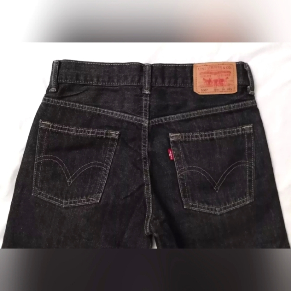 BOYS LEVIS 505 BLACK WASH SIZE 12 REGULAR 26 X 26.5